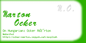 marton ocker business card